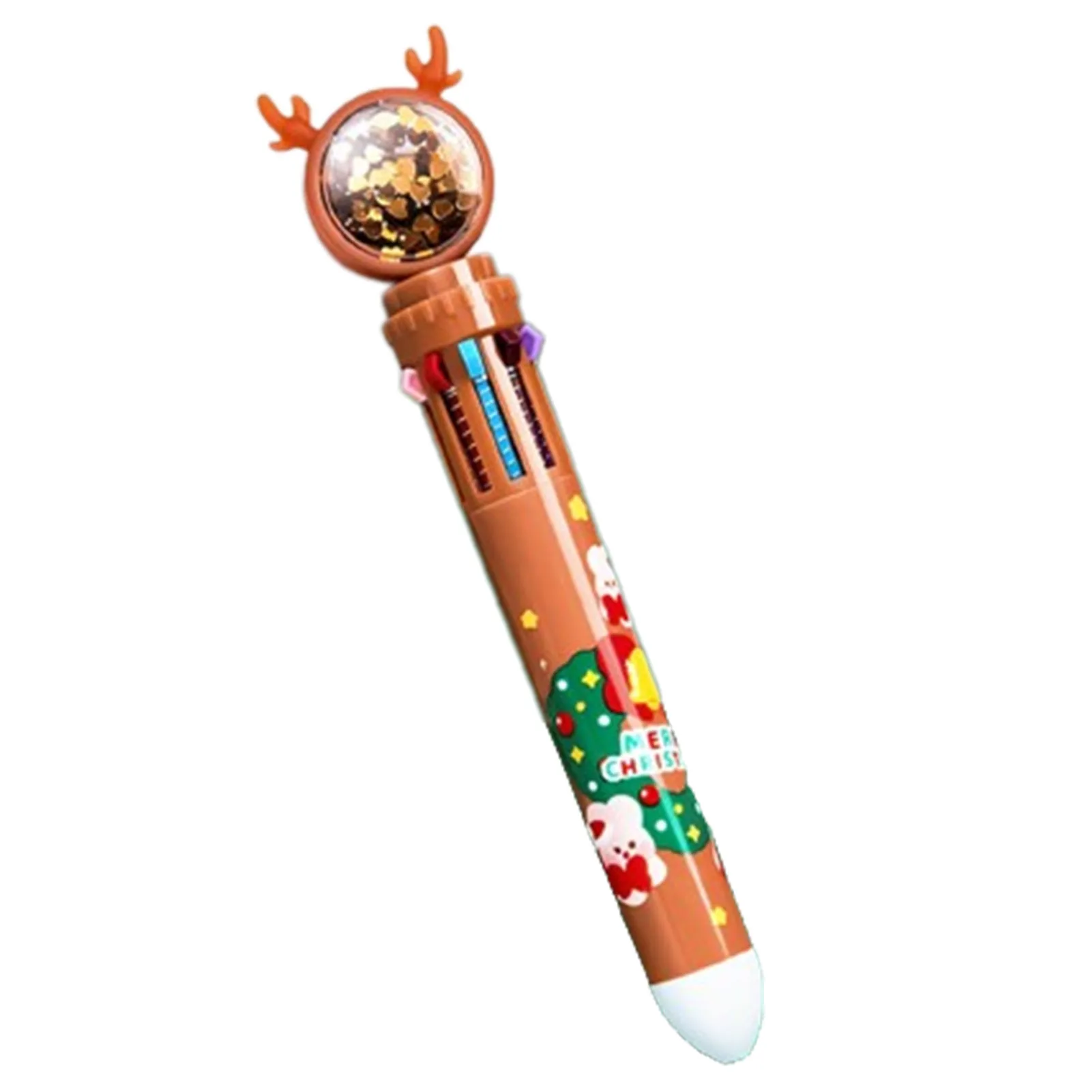 Stylo à bille rétractable de dessin animé de Noël, stylos animaux, fournitures scolaires de bureau, étudiants