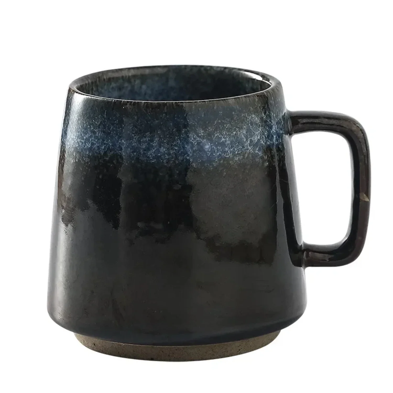 Retro ถ้วยกาแฟเซรามิคถ้วยอาหารเช้าแก้วเซรามิคหยาบชายามบ่ายหรูหราบนโต๊ะอาหารแก้ว