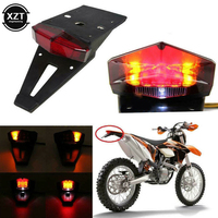 Universal 12 to 15V Polisport Motorcycle LED Tail Light&Rear Fender Stop Enduro Dirt Bike Fender taillight