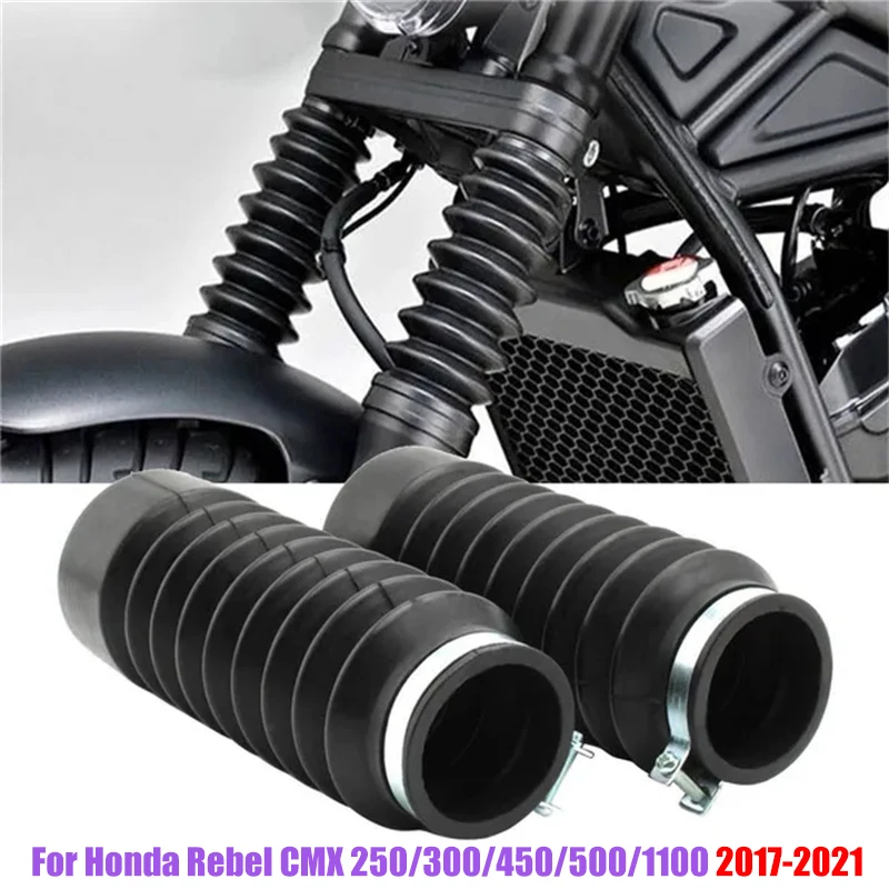 Sarung garpu depan sepeda motor, 2 buah karet penyerap guncangan penutup debu untuk Honda Rebel CMX 250/300/450/500/1100 2017-2021