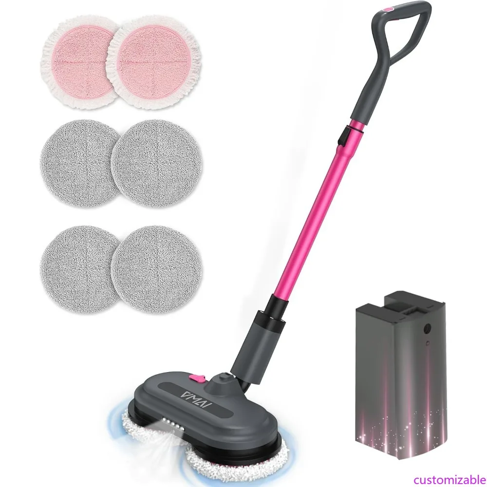 

Беспроводная электрическая швабра с распылителем объемом 300 мл, вращающейся уборкой, светодиодной подсветкой и съемным аккумулятором для чистки пола