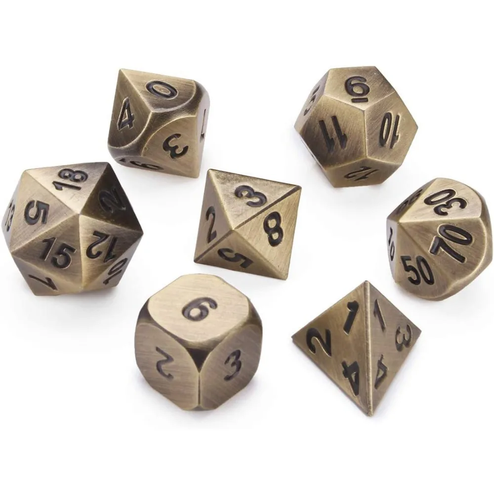 New Metal Metal Dice Set D4 D6 D8 D10 D12 D20 Polyhedral Sharp Corner Dice Multicolor Table Games Accessories For D&d DND