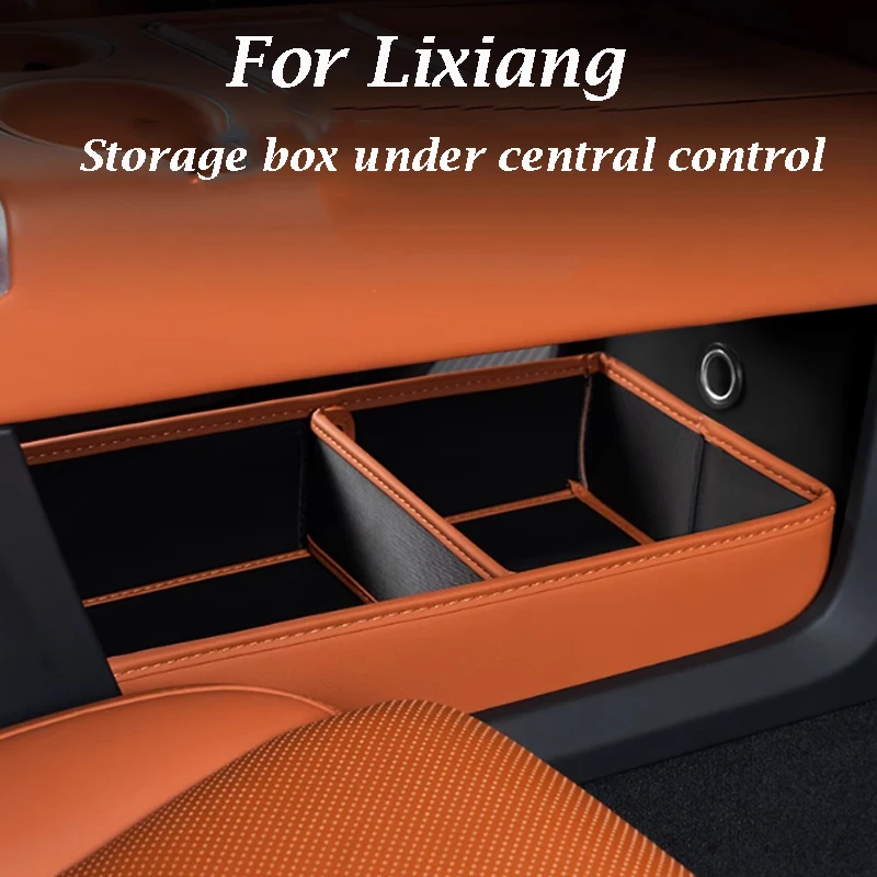 

For Lixiang L6 L7 L9 2024 2025 Storage Box Under Central Control Leather Material Foldable Car Accessories