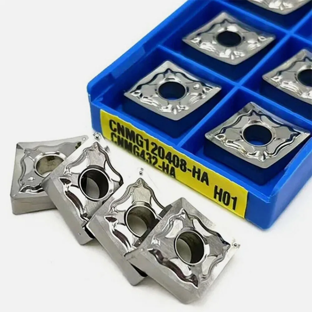 

10pcs carbide turning inserts CNMG120408HA CNMG432 for aluminum and steel parts continuous and intermittent cutting