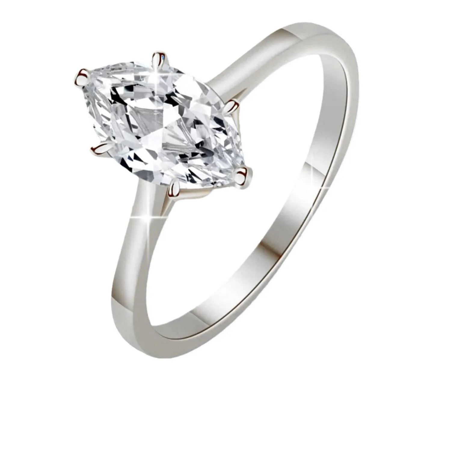 

1/2CT Marquise Cut Moissanite Ring 925 Sterling Silver for Women Solitaire Wedding Band Gifts Fine Jewelry GRA Certificate