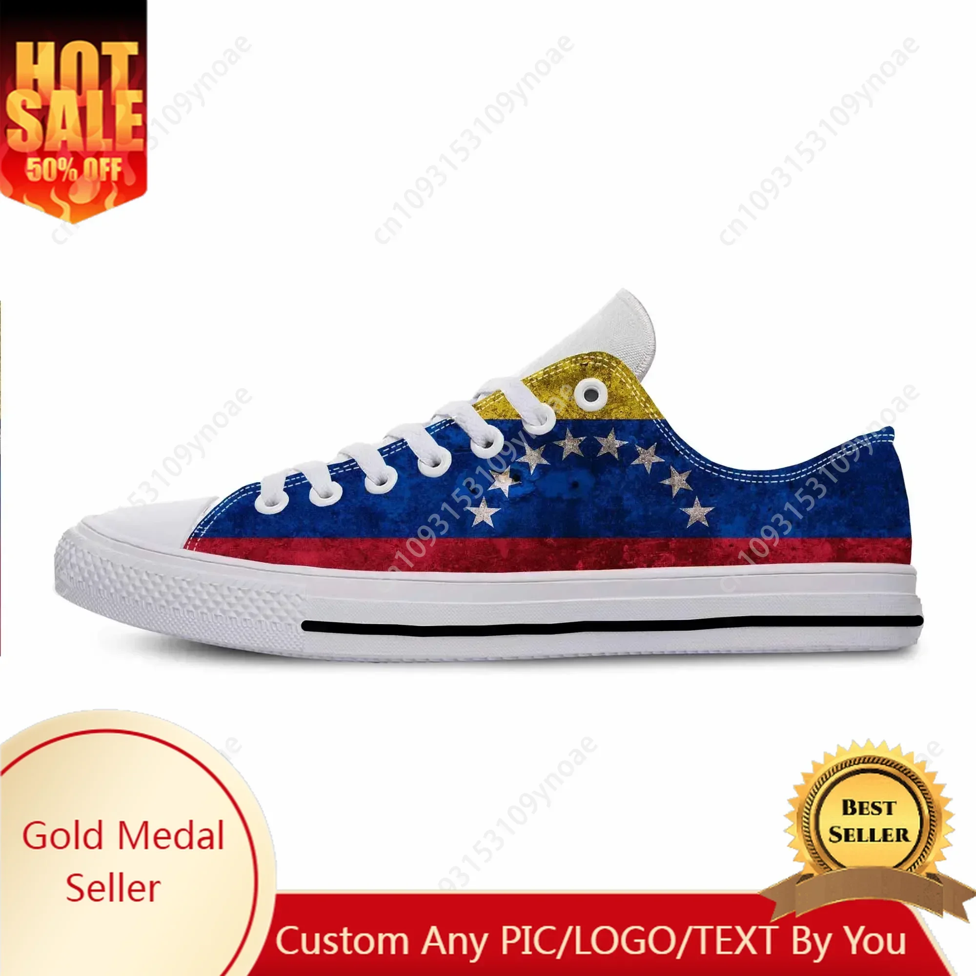 

Venezuela Venezuelan Flag Patriotic Pride Fashion Casual Cloth Shoes Low Top Comfortable Breathable 3D Print Men Women Sneakers