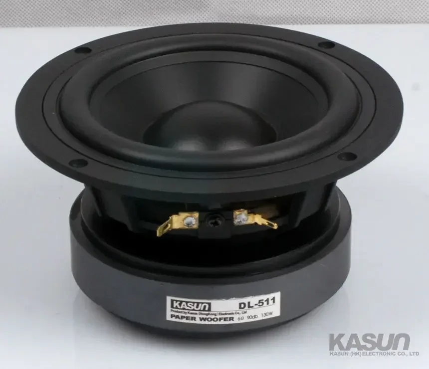 1 Pieces Kasun DL-511 5'' Mid-range Home Audio DIY Speaker Driver Unit Casting Aluminum Basket PP Cone 6ohm/130W OD=146mm