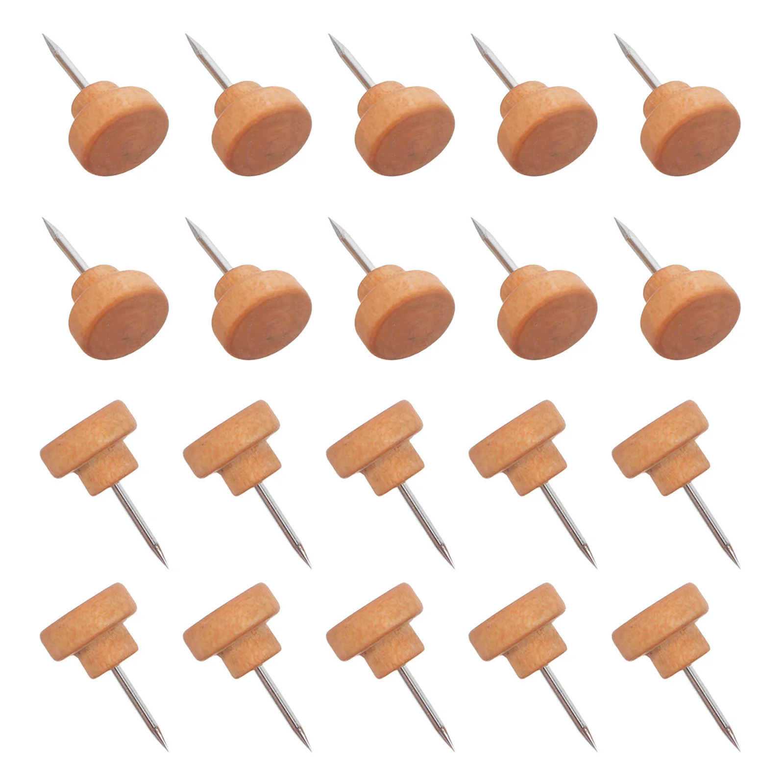 

50Pcs Round Head Push Pins Wood Finish Decorative Thumbtacks for Cork Board Wall Art Display Memo Board Decoration Supplies