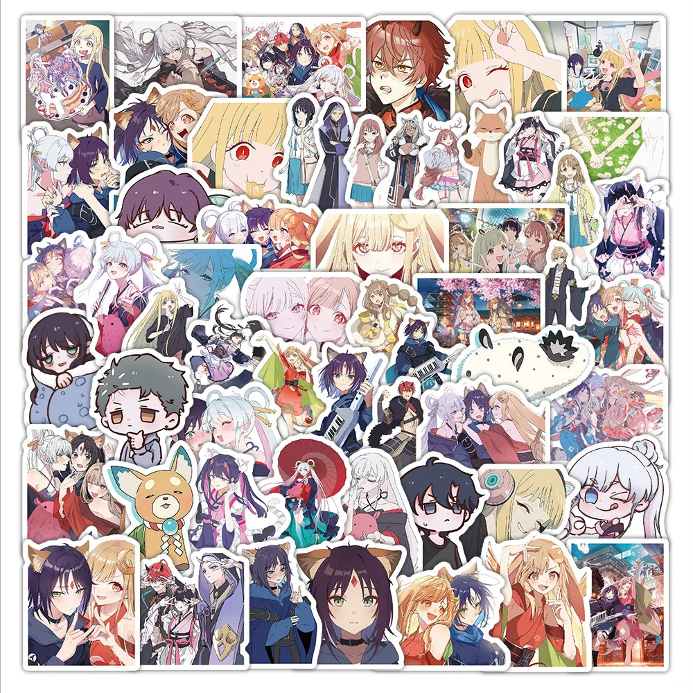 10/68 Stück Anime-Figuren, Cartoon-Aufkleber, Cosplay-Charakter Yachiyo Runami, dekorative Aufkleber für Laptop, Telefon, Gitarre
