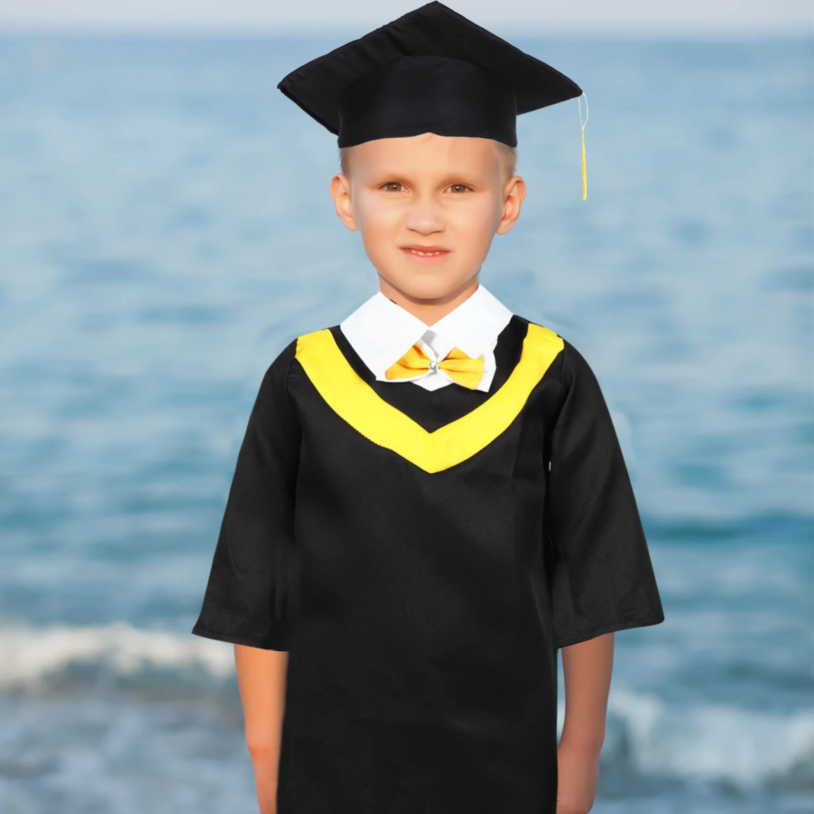 

Graduation Dress Children Gown Preschool Hat Outfit Lovely Kids Academic Kindergarten