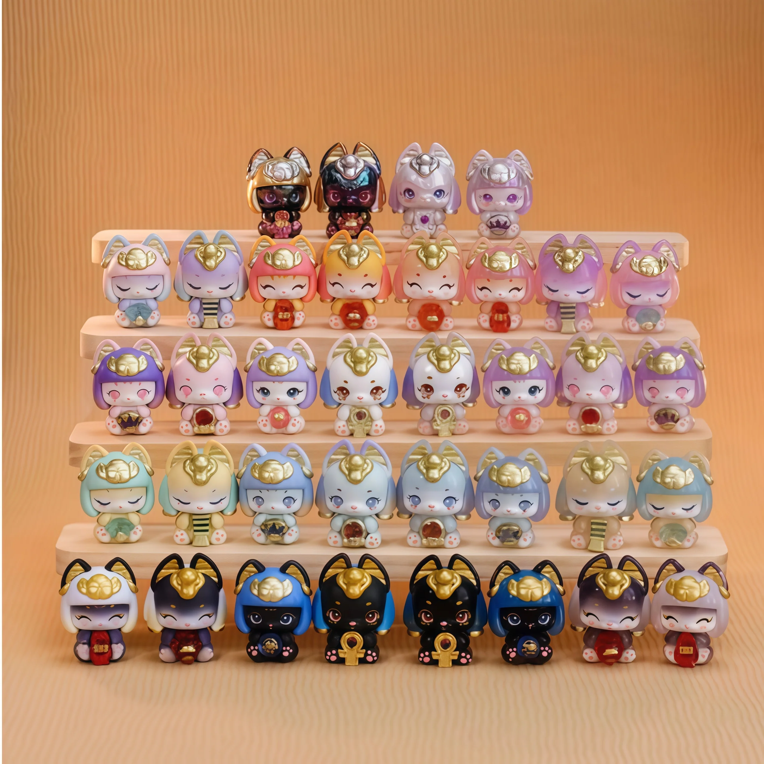 

Коллекционная фигурка Aaru Sweet Edamame в египетском стиле - милые кавайные мини-куклы-бобы, настольное украшение, подарок