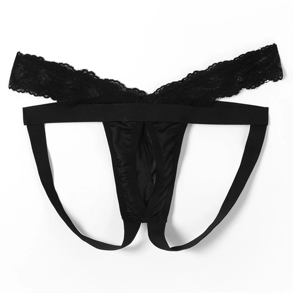 Men Lace Mesh Pouch Thongs Underwear Low Rise Extreme Men's Panties Sheer Very Hot Lingerie Sissy G-strings Men's Underpants