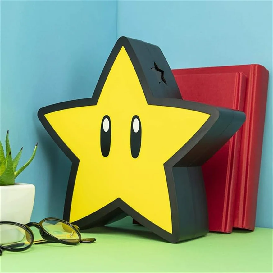 Lámpara de noche de estrella linda Retro, efecto de sonido, lámpara de noche decorativa de animación, lámpara de ambiente de juego USB, regalo de navidad para niños