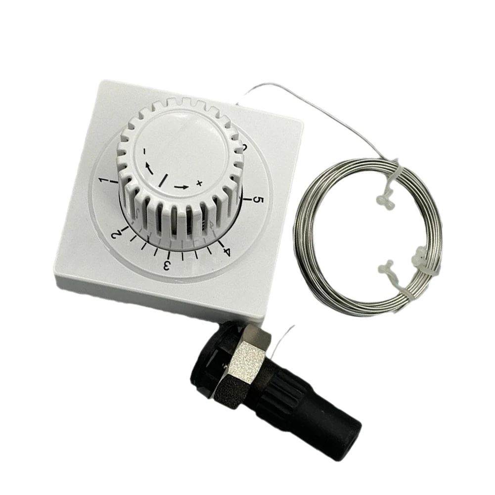 White Thermostat Head with Built in Locking and Limiting Features 2000 mm Capillary Tube M30 1.5 Compatibility