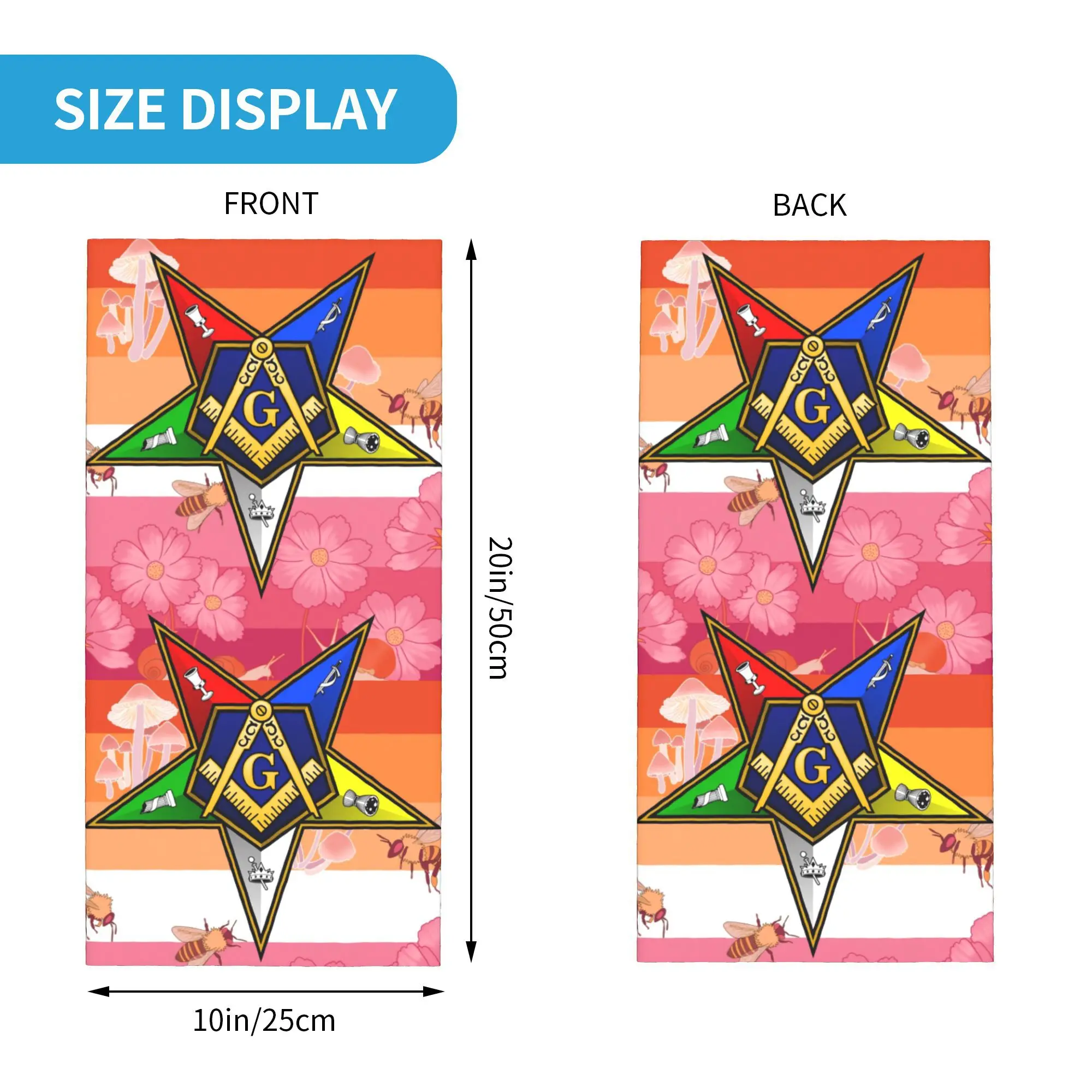 طلب مخصص للنجمة الشرقية Cottagecore مثليه فخر العلم باندانا الشتاء الرقبة التفاف وشاح الوجه للتزلج LGBT الجراب عقال