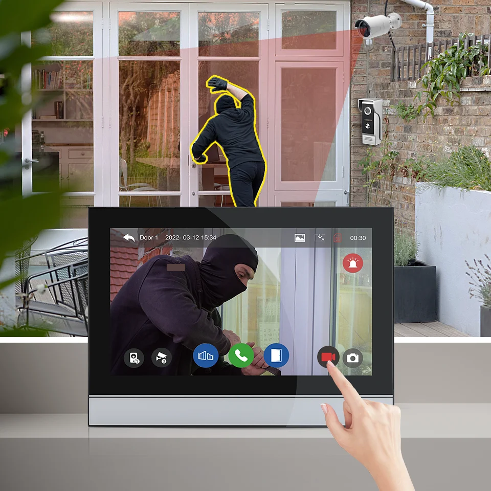 10 inch Doorbell System Intercom Video Door Phone With 1080P Resolution