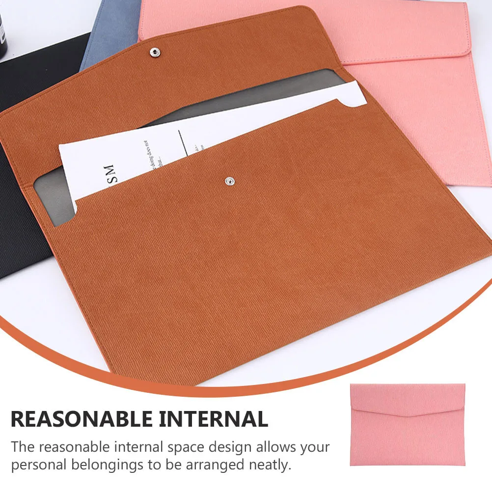 

2 Pcs Documents Bag Buckle File Office Organizer PU Briefcase Business Trip