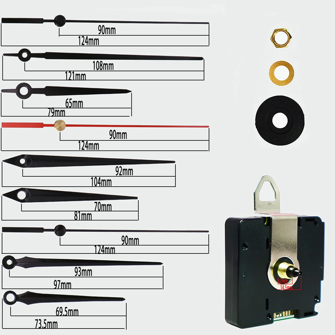 

New Germany DCF Signal Clock Movement DIY Kit Atomic Radio Controlled For Europe Wall Clock Replacement Accessories with Hook