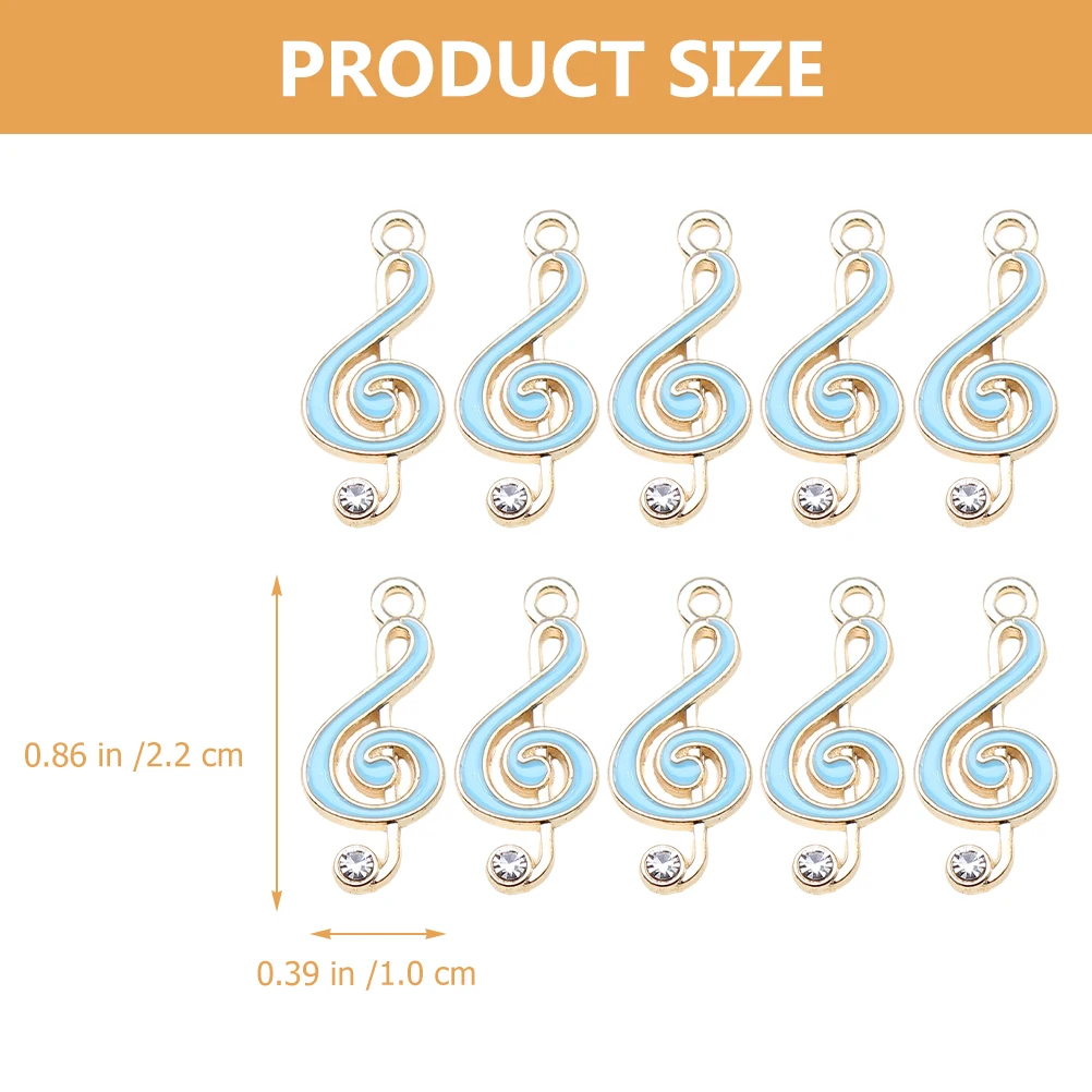 

10 Pcs Musical Note Pendant Metal Notes Charms Jewelry Making Symbol Bead for Craft Alloy