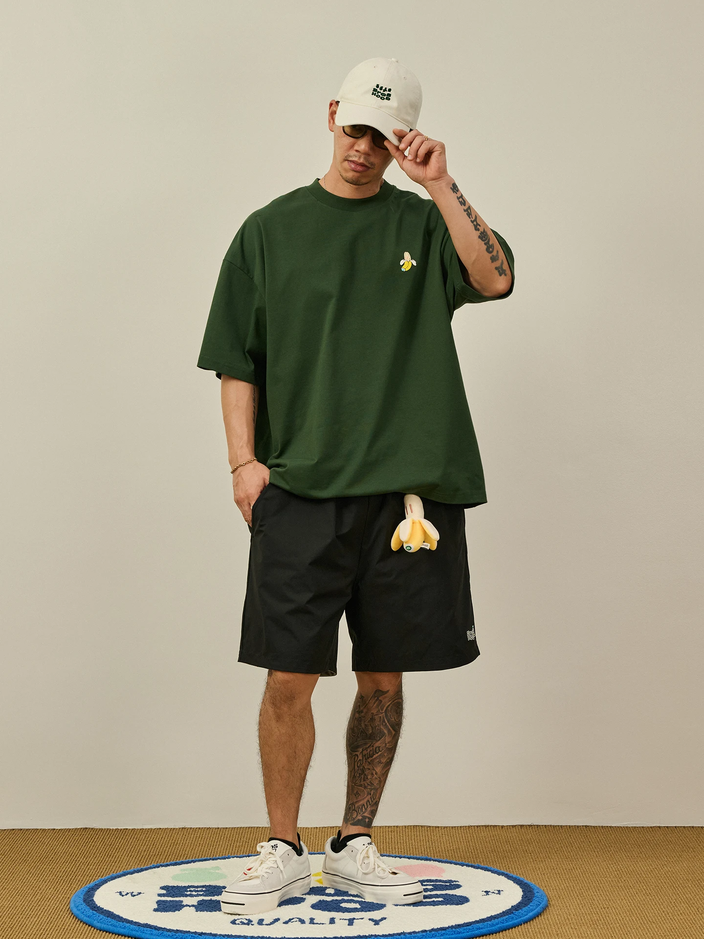 Broshood X JoeNg Collaborative Cool Feeling Fleece Short Sleeve T-Shirt Creative Fun Print Loose Fit Summer Casual Style