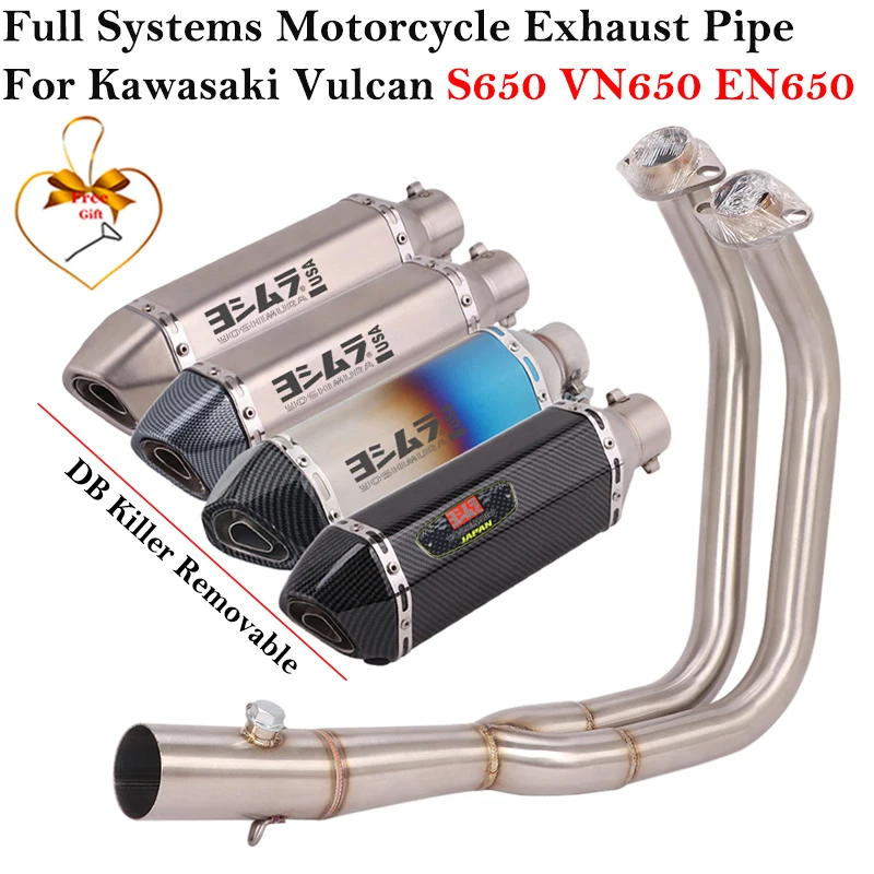 

Full Systems For Kawasaki Vulcan S650 650s VN650 EN650 Motorcycle Exhaust Muffler Escape Front Mid Link Pipe Modified DB Killer