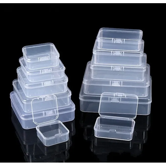 6/12Pcs Set Mini Plastic Box Rectangular Box Storage Translucent Packing Dustproof Durable Strong Jewelry Storage Case Container