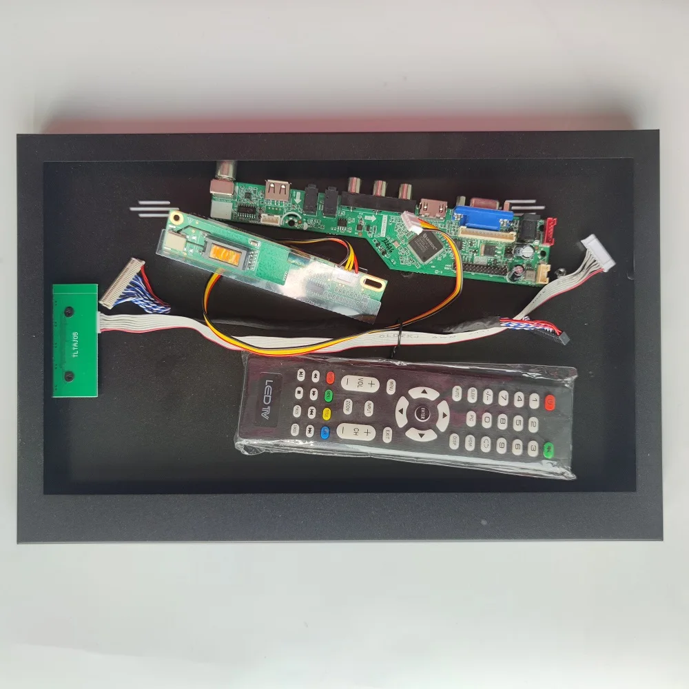 Kit para 1280*800 15.4 "n154i2 30pin 1ccfl vga led/lcd placa controladora de tv + liga de alumínio caixa de metal painel capa traseira