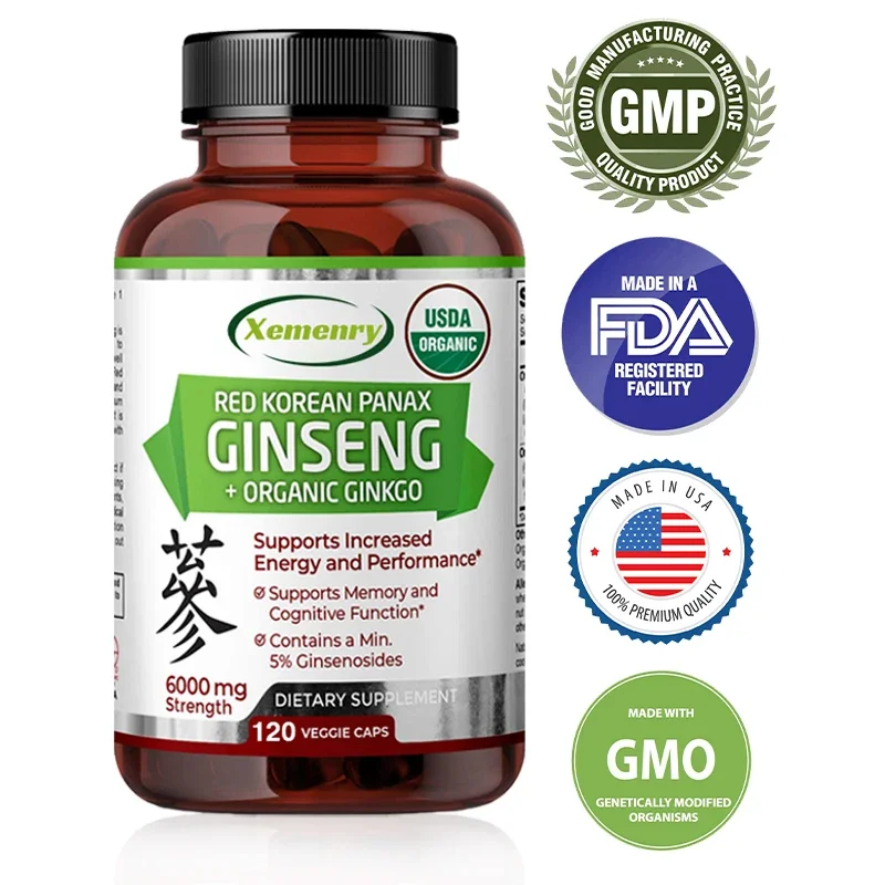 

Maximum Potency - Red Korean Ginseng 20:1 Extract, 6000 Mg Strength, 5% Ginsenosides, Concentrated Root Extract All Natural