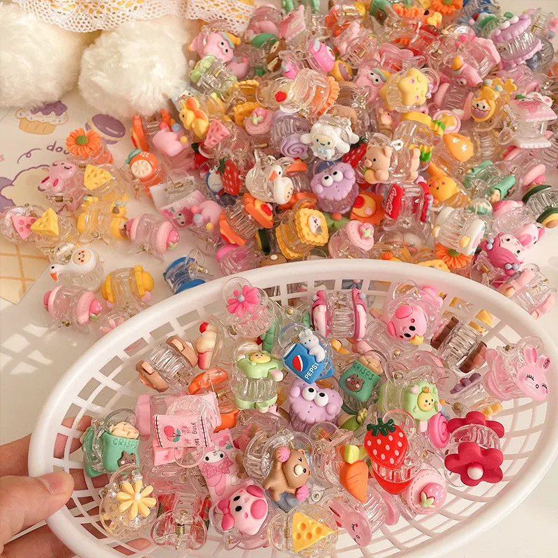 10Pcs/Lot Cartoon Accessories Fruit Grab Children Hair Claw Bangs Clip Cute Baby Gripper Broken Hair Small DIY Girls Headdress