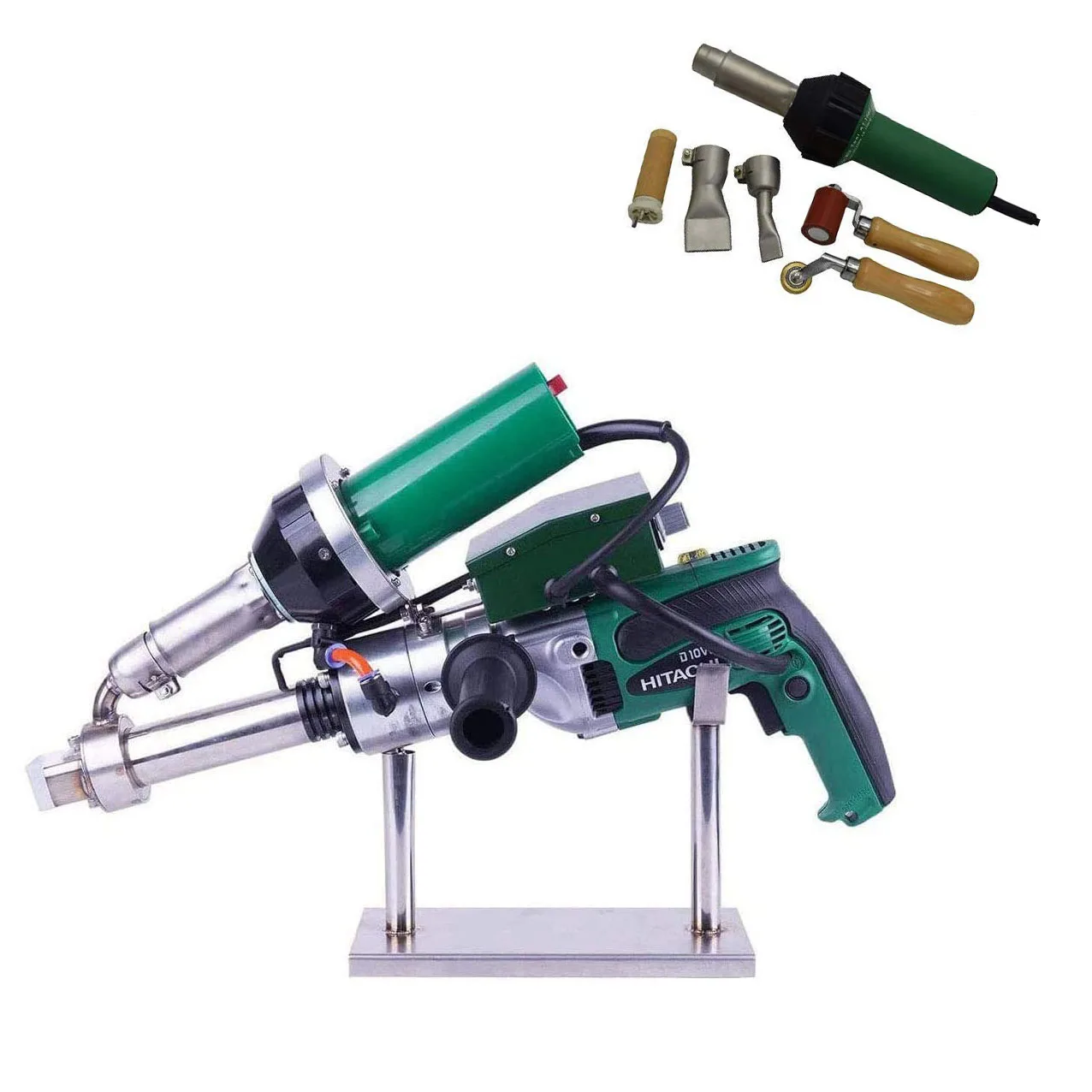 

Professional 1600W Plastic Extruder Welder Hand Extrusion Welding Machine with Heat Gun Kit PVC PP HDPE LDPE Pipe with Air Torch