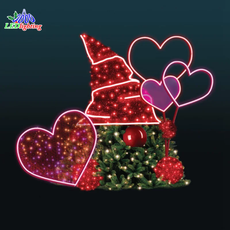 

custom.Outdoor lighting festival heart shape large LED arch for Valentine day lighted decoration