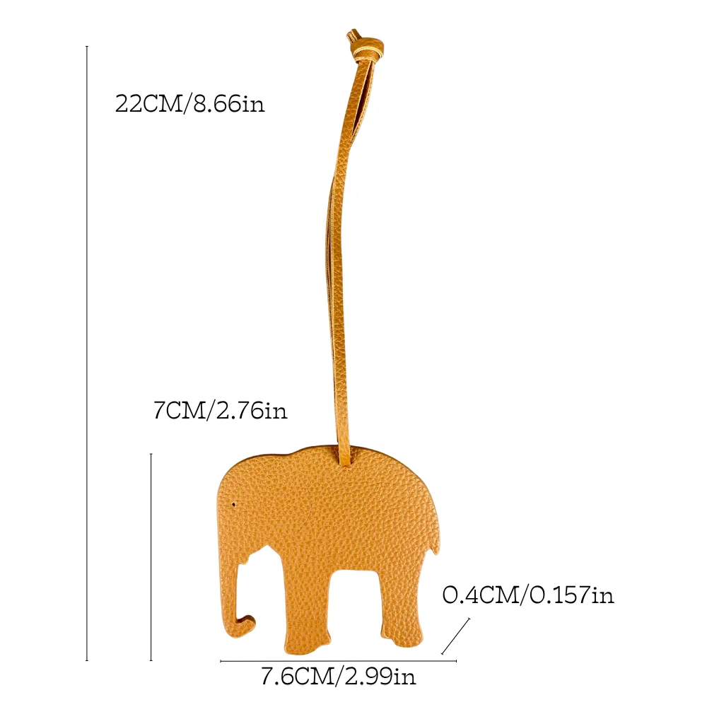 حقيبة جلدية على شكل فيل ملون - 12 لونًا نابضًا بالحياة، نمط مختلط ومطابقة، سلسلة مفاتيح جلدية متينة وسميكة - جلد PU