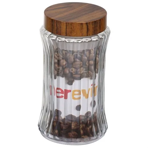 Herevin Glass Jar With Wood Lid 2 Lt