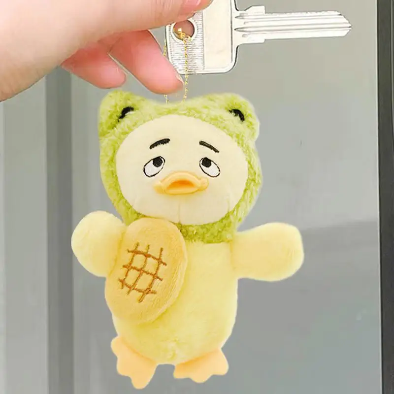 Duck Keychain Plush Toy Cartoon Duck Keyring Charm Soft Portable Key Rings Decoration For Bags Purse Backpacks Car Keys