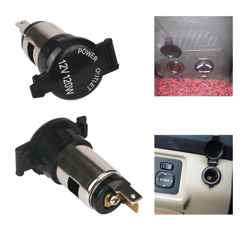 Enchufe de mechero de coche de 120W, encendedor de cigarrillos de 12V, enchufe de alimentación, encendedor de cigarros, enchufe de encendedor de motocicleta de repuesto