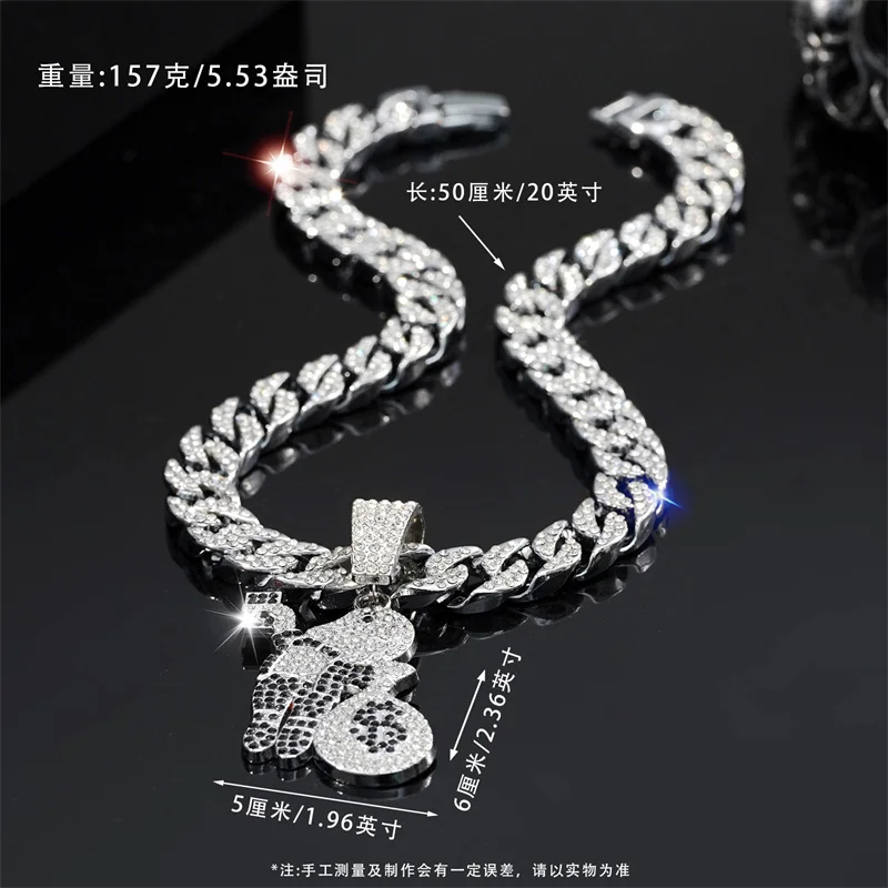 Full Rhinestone Boy Dollar Money Bag Pendant With Cuban Chain Necklace Hip Hop Crystal Choker For Men Fashion Iced Out Jewelry