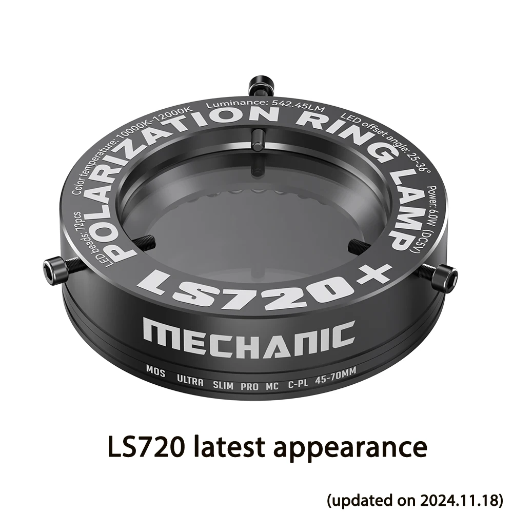 Meccanico LS720 48mm Microscopio Anello luminoso Luminosità regolabile Lampada polarizzata per protezione degli occhi per illuminazione di