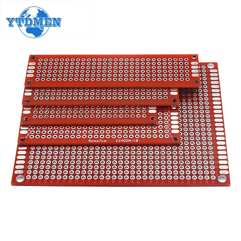 1PCS PCB Board Double Sided Prototype Board FR4 Fiberglass Plate 2x8cm 3x7cm 4x6cm 5x7cm 7x9cm Red Circuit Boards DIY Electronic