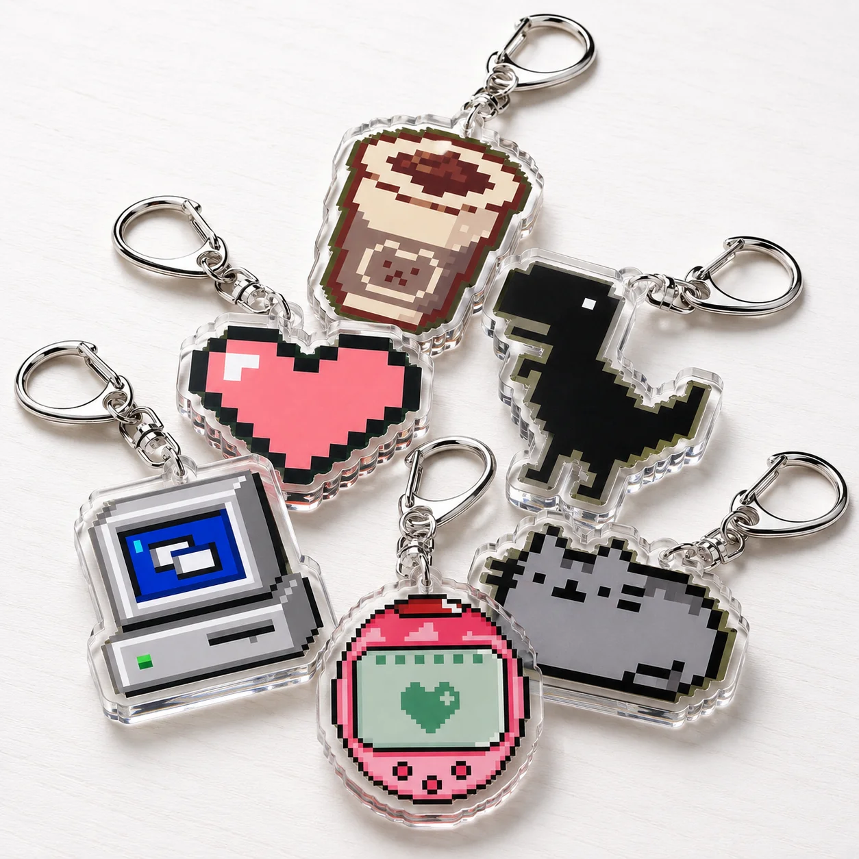 Phone Accessories Icon - Porte-clés personnalisés tendance avec icônes nostalgiques