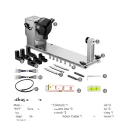 ORTUR (YRC1.0) CNC Rotary Roller With Chuck 360 Rotating 180 Horizontal Flip Angle Base For All Laser Engraver Machines