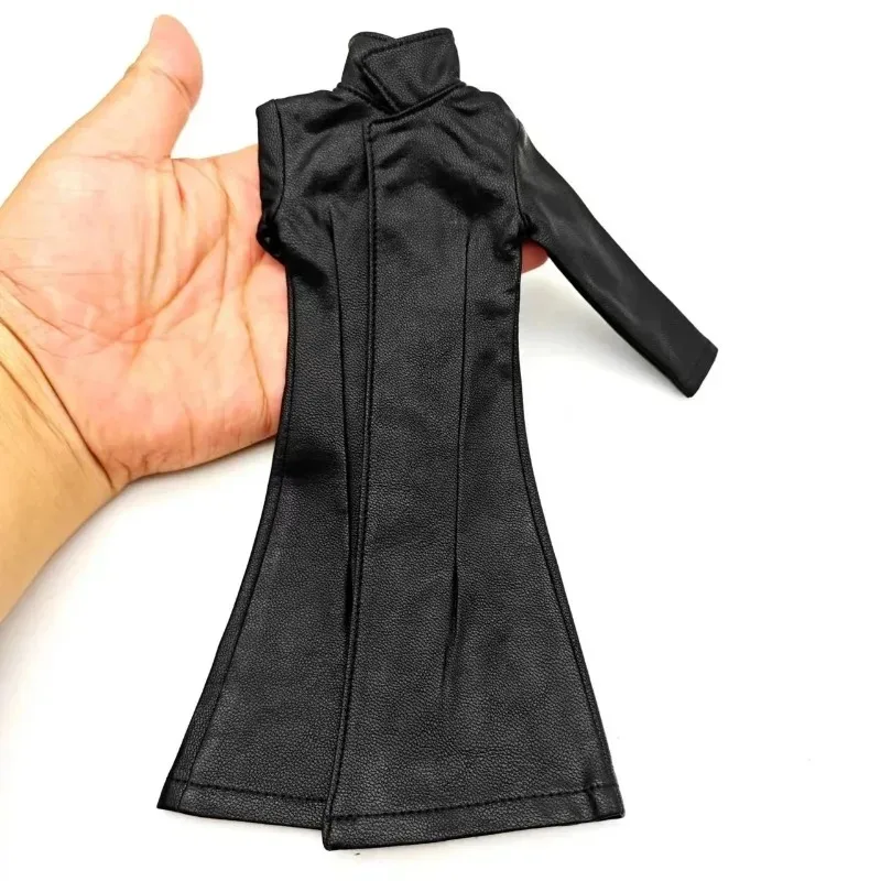 สีดํา 1/6 Scale ชาย Pu หนังยาวบาง Windbreaker นุ่มรุ่น Fit สําหรับ 12in แคบ Action Figure ตุ๊กตา Mini
