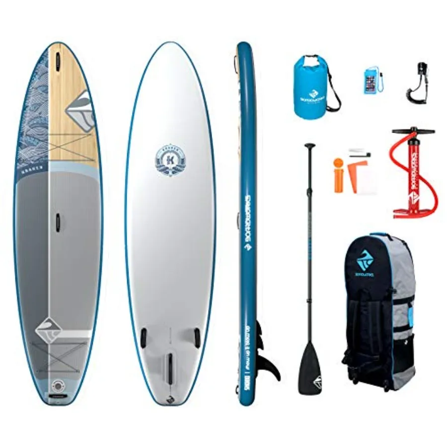 

All Water Inflatable Stand-Up Paddle Board for Outdoor Recreation Durable PVC Material Blue/Gray Color Ultra-Stable Design with