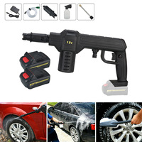 Cordless Electric Car Washer Sprayer Gun High Pressure Water Gun Portable Washing Cleaner with 2 Batteries Rechargable & 5M Hose