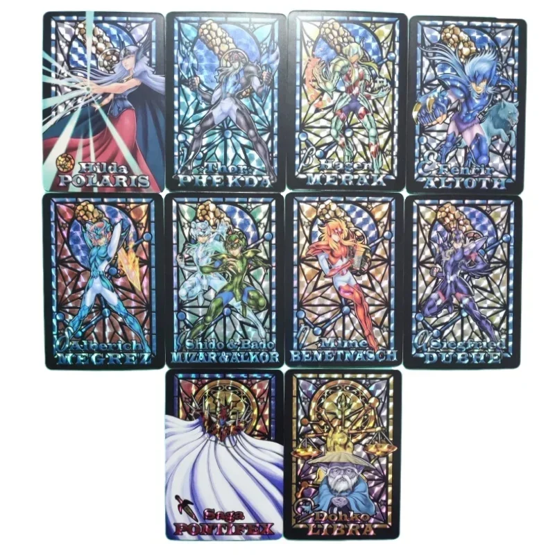 10pcs/set Saint Seiya Card Animation Characters Dohko Pope SAGA Stained Glass Classics Anime Collection Flash Cards Toy Gift