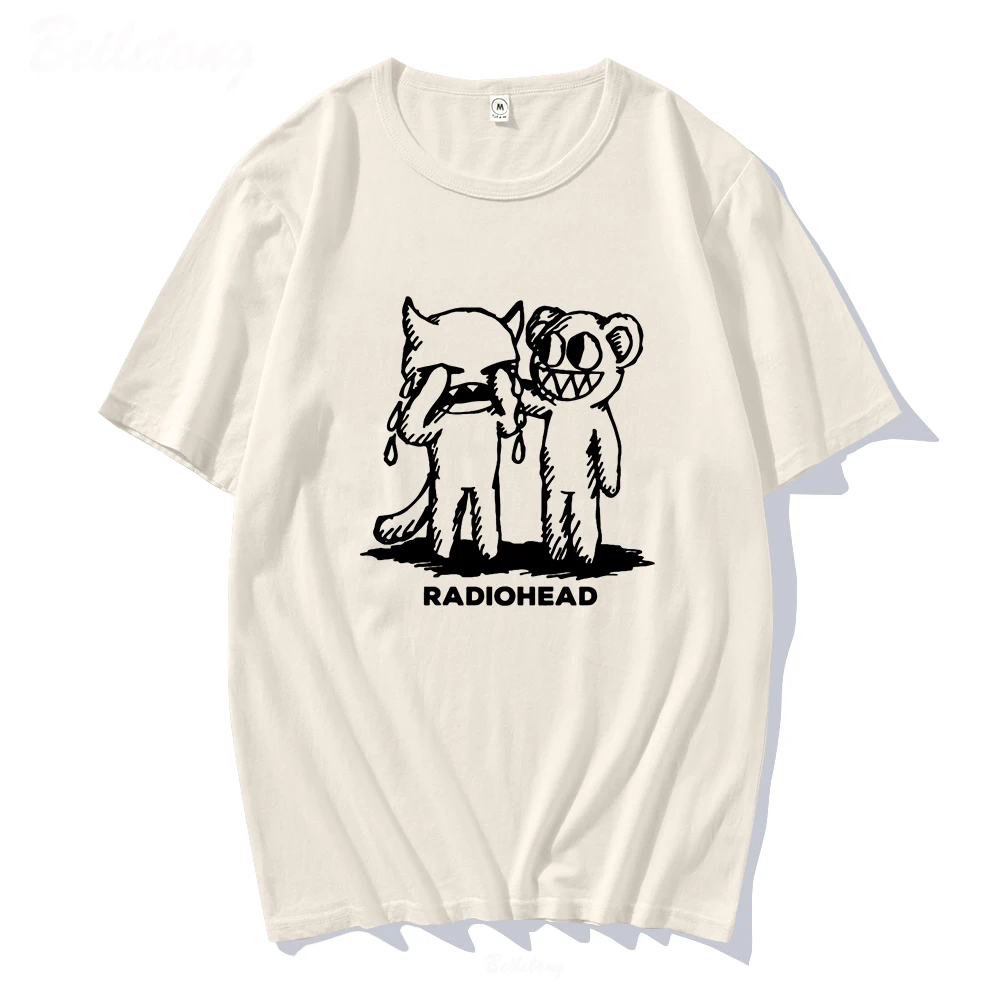 Radiohead T Shirt Men100% Cotton Indie Rock Band Boy Hip Hop Oversized Tops Summer Women Tee Vintage Children High Quality Print