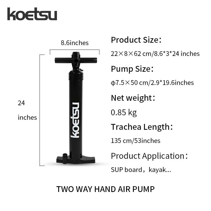 KOETSU Inflatable paddle board Inflatable Surfboard Accessories Two-way Air Hand Pump Is Easy to use and carry for koetsu