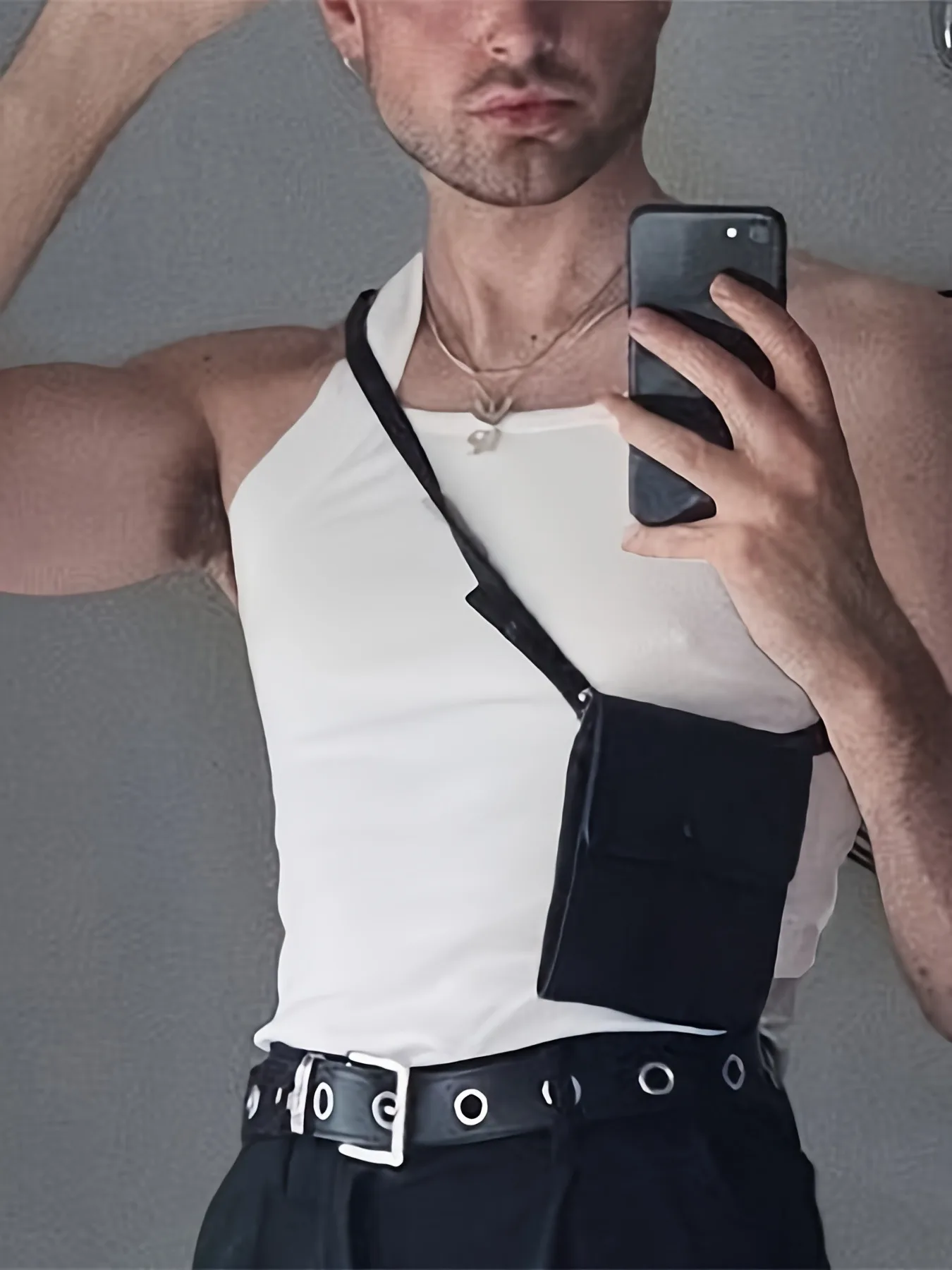 Men White Tank Tops O-neck Sleeveless Vacation Casual Vests Streetwear Skinny Party Fashion Men Tops