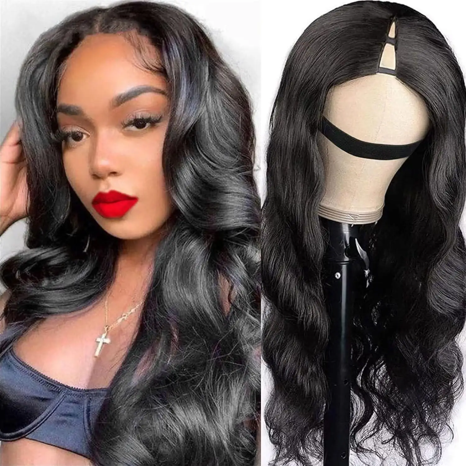 

V Part Wigs Body Wave Brazilian Human Hair Wigs For Women Upgrade U Part Wigs Clip In V Shape Wigs No Leave Out Machine Made Wig