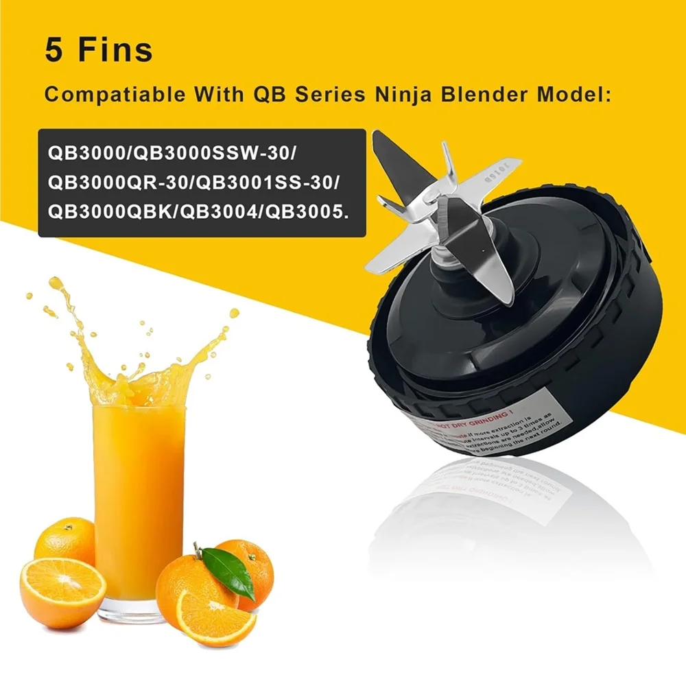 5 Fins Blender Blade For Ninja Blender QB3001SS QB3000 QB3004 QB3005 QB3000SSW-30 QB3000QR-30 QB3001SS-30 QB3000QBK QB3004