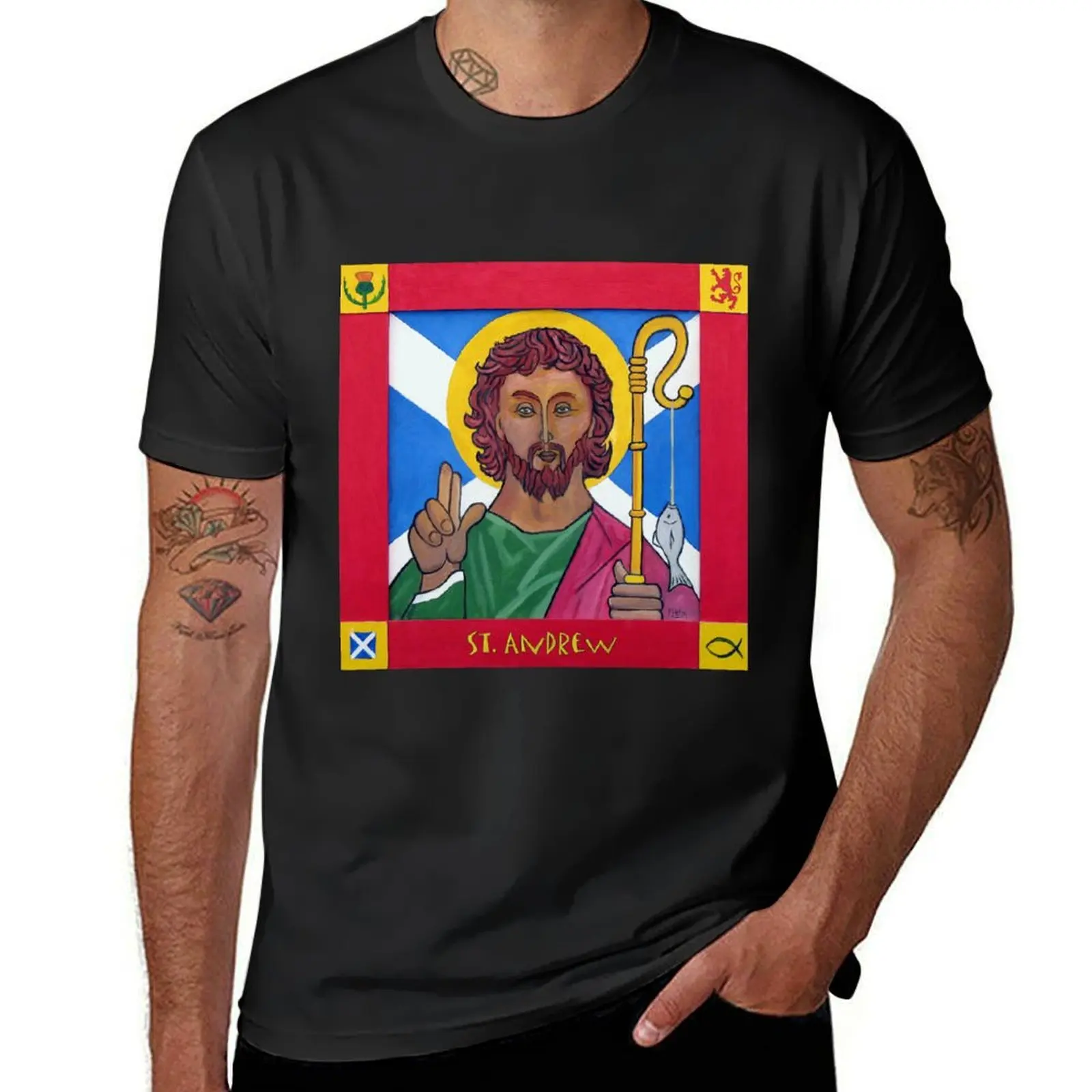 Saint ANDREW T-Shirt cute tops customs mens t shirt